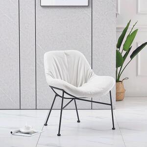 Jídelní židle KALIFA látka béžová s efektem broušené kůže, kov černý lak mat