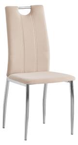 TEMPO Jídelní židle, béžová Dulux Velvet látka / chrom, OLIVA NEW