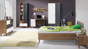 Studentský nábytek s postelí 90x200 VISTA 2 - dub zlatý / bílý / grafit