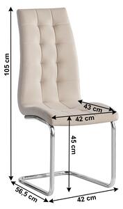 TEMPO Jídelní židle, béžová Dulux Velvet látka / chrom, SALOMA NEW