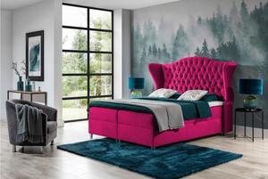 Luxusní boxspringová postel 120x200 RIANA - růžová + topper ZDARMA