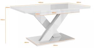Rozkládací jídelní stůl PEPAX - bílá / kámen