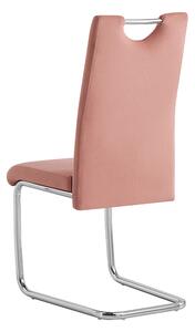 TEMPO Jídelní židle, růžová Velvet látka, ABIRA NEW