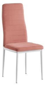 TEMPO Židle, růžová, velvet látka / bílý kov, COLETA NOVA
