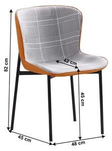 Jídelní židle ADIANA látka / ekokůže / kov Tempo Kondela Tmavě šedá