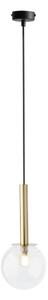 Lustr na lanku DAISY 1xG9/12W/230V pr. 14 cm zlatá/černá/čirá