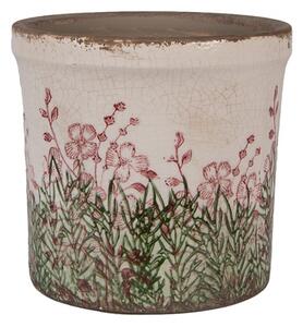 Béžovo-zelený keramický květináč Linneke M – 15x14 cm