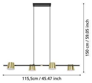 Eglo 39985 - LED Lustr na lanku ALTAMIRA 4xGU10/4,6W/230V 3000K zlatá