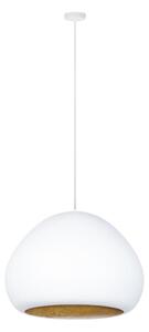 Lustr na lanku LAVA 1xE27/15W/230V bílá/zlatá