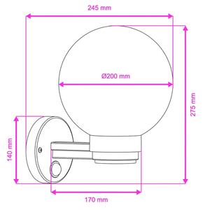 Brilagi - Venkovní nást. svítidlo se senz. HARBOR 1xE27/40W/230V IP33 černá/čirá