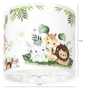 Brilagi - Stínidlo univerzální BOBO E27 pr. 15 cm bílá/zelená/džungle