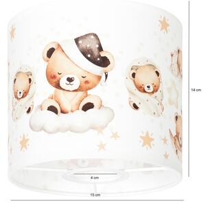 Brilagi - Stínidlo univerzální BOBO E27 pr. 15 cm bílá/medvídci