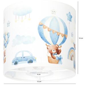 Brilagi - Stínidlo univerzální BOBO E27 pr. 15 cm bílá/modrá/medvídci