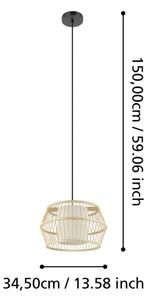 Eglo 390233 - Lustr na lanku MONTERROSO 1xE27/40W/230V bambus