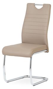 Jídelní židle chrom a potah ekokůže cappuccino DCL-418 CAP