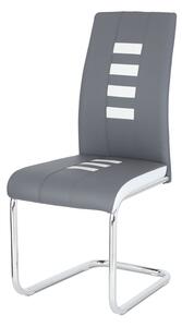 Jídelní židle chrom ekokůže šedá a bílá DCL-961 GREY
