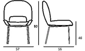 TORRE - Židle BLISS s kovovou podnoží