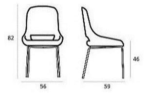 TORRE - Židle MAGDA s kovovou podnoží