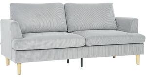 HOMCOM 3-místná pohovka s područkami, kordurové čalounění, sedák s taštičkovými pružinami — 188 × 80 × 86 cm, světle šedá | Aosom