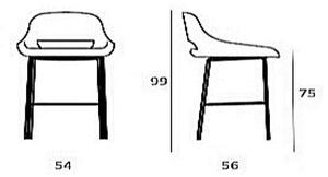 TORRE - Barová židle MAGDA s kovovou podnoží