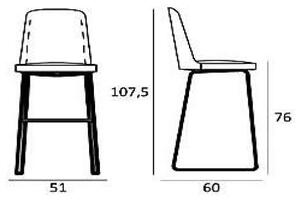TORRE - Barová židle DA VINCI s ližinovou podnoží