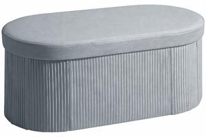 HOMCOM sametový úložný taburet, skládací úložný box, 72 l (76 x 38 x 35 cm), sametové čalounění, nosnost 120 kg — tmavě šedá | Aosom