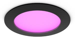 Philips Hue WCA Slim L zápustné svítidlo LED 12W 930lm 2200-6500K RGB CRI80 17cm kulaté IP44, černé