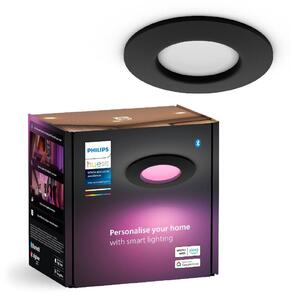 Philips Hue WCA Slim koupelnové zápustné svítidlo LED 8,3W 790lm 2200-6500K RGB 9cm kulaté IP44, černé
