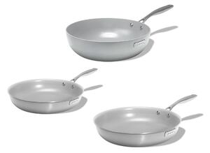 Elmich Sada nerezových pánví s keramickým povrchem Tria Ceramic 3 ks, 1 wok a 2 pánve