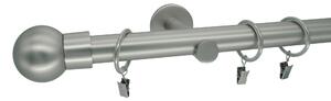 Kovovégarnýže.cz Garnýž Ballo modern 25 mm matný nikl Varianta jednořadá nebo dvouřadá: Jednořadá, Délka: 120 cm, Uchycení látky: Kroužky s žabkou