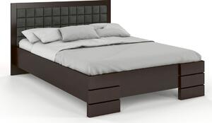 Zvýšená postel s čalouněným čelem - Gotland - borovice Čalounění postele: 2315, Odstín moření: Palisander, Rozměr: 120x200