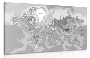 Obraz klasická mapa světa v černobílém provedení