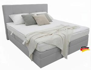 Kontinentální postel Emma Premium Home boxspring 200x160 sv. šedá s úložným prostorem