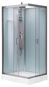 BPS-koupelny Hydromasážní box HYD-AL120 pravý, 120x80 cm, kartáčovaný chrom/transparent