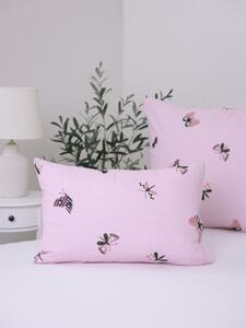 Bavlněný povlak na polštář Renforcé 40 x 60 cm - Motýlci růžové