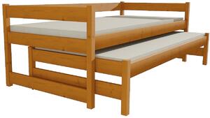 Dětská postel s výsuvnou přistýlkou DPV 003 (Barva dřeva: bezbarvý lak, Rozměr: 80 x 180 cm)
