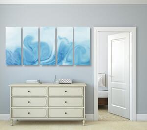 5-dílný obraz nádherná modrá abstrakce - 100x50