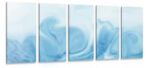 5-dílný obraz nádherná modrá abstrakce - 100x50