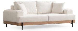 Hanah Home Třímístní pohovka Eti 220 cm bílá/dub přírodní