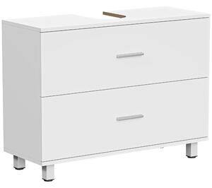HOMCOM skříňka pod umyvadlo s 2 zásuvkami, moderní bílá, pro umyvadla bez podstavce — 80 x 30 x 60 cm | Aosom