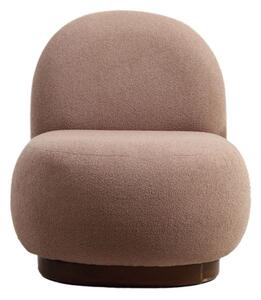 Hanah Home Křeslo Tina bouclé cappuccino/ořech