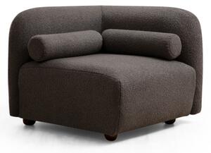 Hanah Home Rohové křeslo Viktoria bouclé tmavě šedé