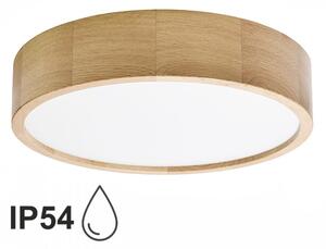 Temar CLEO DR375 OAK IP54 - Stropní dřevěné koupelnové svítidlo CLEO OAK IP54 3xE27, Ø375, dub/plast