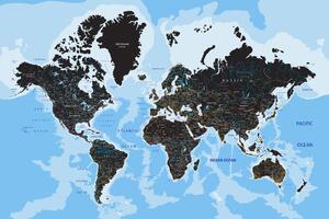 Obraz na korku moderní mapa světa