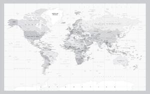 Obraz na korku klasická černobílá mapa s šedým okrajem