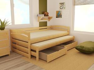 Dětská postel s výsuvnou přistýlkou DPV 012 (Barva dřeva: bezbarvý lak, Rozměr: 80 x 180 cm)