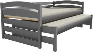 Dětská postel s výsuvnou přistýlkou DPV 012 (Barva dřeva: bezbarvý lak, Rozměr: 80 x 180 cm)