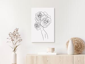 Obraz - Abstraktní černobílé růže 40x60