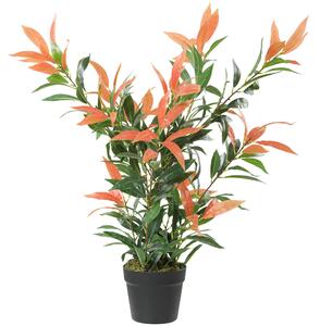 HOMCOM umělá photinia 90 cm, 300 realistických listů, tvarovatelné větve — dekorace do obýváku, ložnice, kanceláře | Aosom