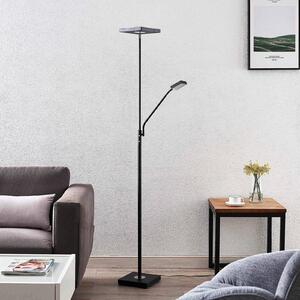 Lindby Sumani LED stojací lampa, hranatá, černá
